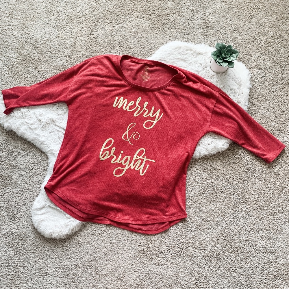State of Mine Red Merry & Bright Sweater- Large